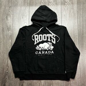 Roots Canada Black and White Men's Hoodie Large